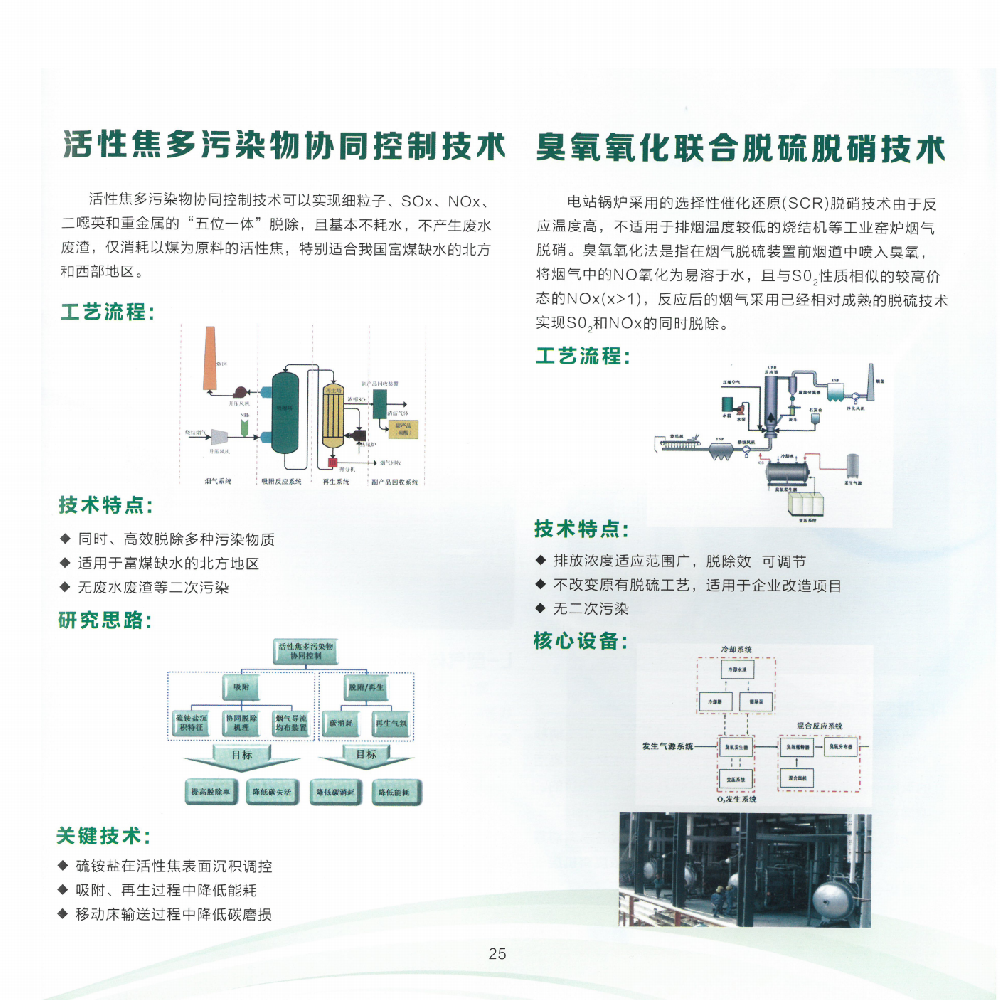 活性焦多污染物协同控制技术 臭氧氧化联合脱硫脱硝技术